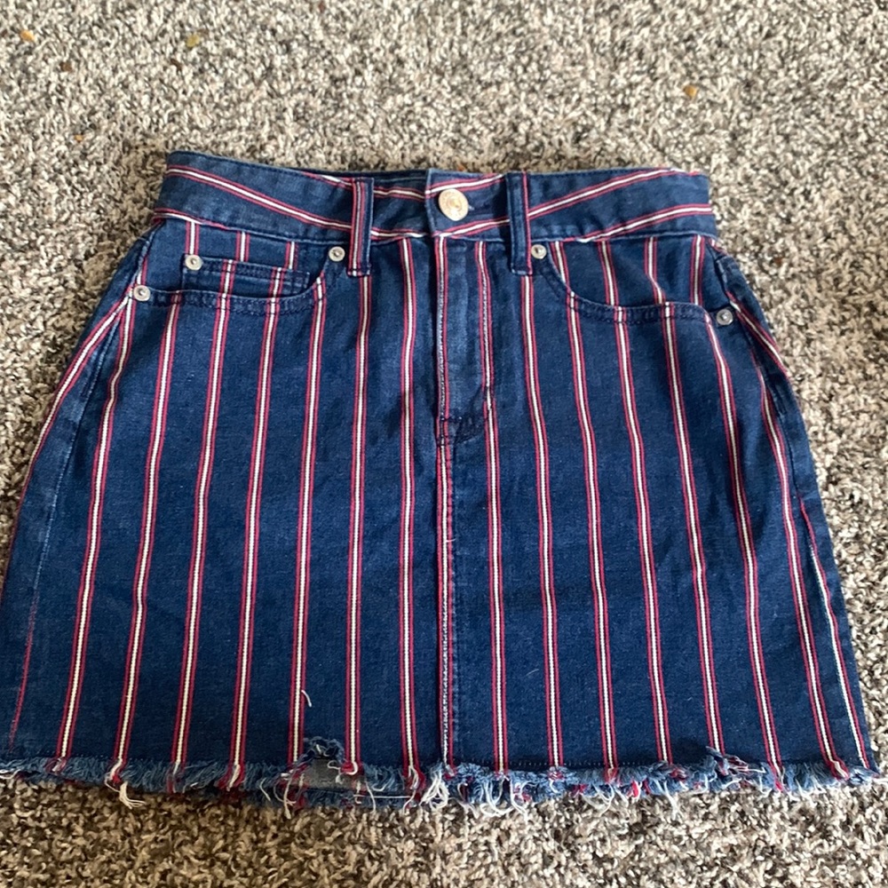Red and blue skirt
